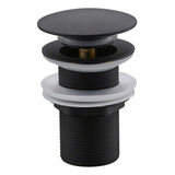 Válvula Click Up Preto Matte De Metal Ralo Cuba Vidro Louça
