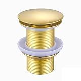 Válvula Click Up Ralo Inteligente Dourada Escovada Cuba Premium 1-1-4 Pol- -41mm-