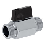 Válvula De Fechamento Com 2 Vias Ivm Italy Válvula Esfera Mini Cromada Macho X Macho 1 2 X 1u