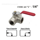 Válvula Esfera Tipo 3 Vias 1 4 Passagem Em L Industrial