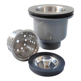Valvula Ralo Pia Cozinha 3 1 2 Inox Com Cesto Removível Ralo Higiênico Basket Escoamento Cuba Dona D cor
