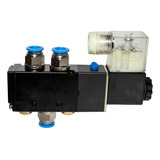 Válvula Solenoide 220v 5 2 Vias 1 4 Pneumática Mangueira 8mm