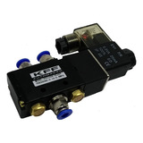 Válvula Solenoide mola 5 2 Vias 1 4 Pneumática Tubo 6mm 24v