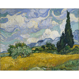 Van Gogh Foto Gravura 65cmx80cm Wheat Field With Cypresses