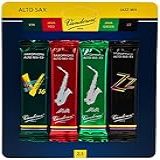 Vandoren SRMIXA25 Alto Sax Jazz Palheta Mix Card Inclui 1 Cada ZZ V16 JAVA E JAVA Red Strength 2 5