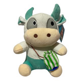Vaquinha Pelúcia Bordada Animal Realista Vaca Decoração 20cm