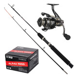 Vara Pesca Molinete 1 65 Metros 30 Libras Com Molinete Alpha