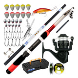 Vara Pesca Telescópica Mão 2 70m Molinete Material Promoção
