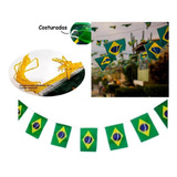 Varal Bandeira Brasil Copa Decoração Plástica