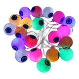 Varal Cordão Luminária Olhos Luz Led Halloween Decoração