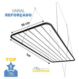 Varal De Teto 100 Cm Grande Kit De Instalação Reforçado Cor Varal De Teto Preto