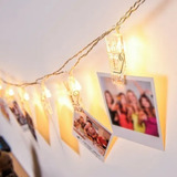 Varal Fotos Led Cordão 10 Prendedores Led Decoração Cor Das Luzes Branca Quente 110v 220v Nb Casa
