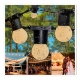 Varal Luzes Cordão Decoração Festa 20m Preto Led