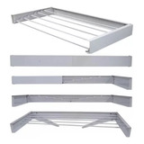 Varal Magico De Parede Dobrável 104 Cm 6 Varetas Cor Branco