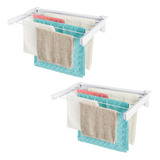 Varal Parede Retrátil Dobrável Ordene Roupas Kit Promo 2 Pcs