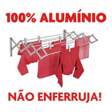 Varal Roupas Sanfonado Parede Retratil 100 Cm Aluminio Leve
