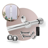 Varão Cromado 3 Metros 28mm Grosso Com Kit De Instalação