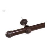 Varão De Cortina 3 Metros 28mm De Ferro Varao Grosso Cor Tabaco
