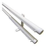 Varão Deslizante Branco 28mm Duplo Luxo 02 Mts 03 Suportes