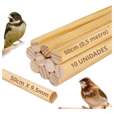 Vareta Bastão Madeira Natural Artesanato Liso 9 5mm X 50cm