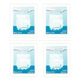 Variedade Quadra Selo 849 Mala Postal Sem Cor Preta