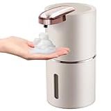 Varluckiner Dispensador Automático De Sabão Espumante Suporte Na Parede Sem Toque 4 Engrenagens Dispensador Elétrico De Sabonete Recarregável Por USB Com Sensor De Movimento Infravermelho Rosa 