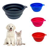 Vasilha Comedouro Bebedouro Passeio Pet Água Racao Caes Gato Cor Vermelho