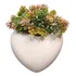 Vasinho Cachepot Imã Magnético Coração Com Planta Artificial Cor Branco
