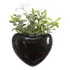 Vasinho Cachepot Imã Magnético Coração Com Planta Artificial Cor Preto