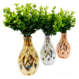 Vasinho Decorativo Com Planta Suculenta Vaso De Cerâmica 