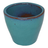 Vaso Cachepot De Cerâmica Pequeno 10x9 Colorido P Decoração Cor Azul claro