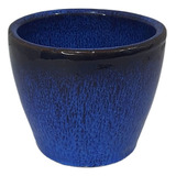Vaso Cachepot De Cerâmica Pequeno 10x9 Colorido P Decoração Cor Azul escuro