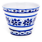 Vaso Cachepot Em Porcelana Azul Colonial 11 5 Cm