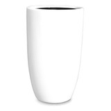Vaso Cachepot Fibra De Vidro Estilo Vietnamita Branco 63cm