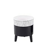 Vaso Cachepot Pieds Noir De Cerâmica Com Pé Preto E Branco 13x15cm Wincy