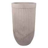 Vaso Cilíndrico Plantas Atenas 44 Cimento Queimado Japi