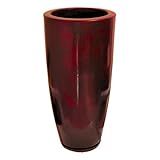 Vaso Coluna Marmorizado Para Plantas Flores Polietileno Jardim Sala Escritório Luxo Estilo Vietnamita C Prato Área Externa E Interna 65cm Suporta Sol Pleno Chuva Maresia Vinho Premium 