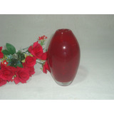 Vaso Cristal De Murano Italiano Vermelho Sangria Antigo