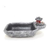 Vaso De Cimento Bonsai Rocha Com Casinha Japonesa Colorida