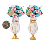Vaso De Pedrarias Cristal Imperatriz 35cm Luxo Kit 2 Unidade