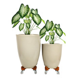Vaso De Planta Natural Jarro De Flores Suporte Rodízio Gel