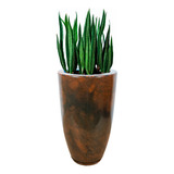 Vaso De Planta Redondo Liso Com Prato Luxo Brilho Coluna 50