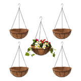 Vaso De Plantas Fibra Coco Suspenso Pendente Corrente 5 Pcs