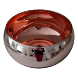 Vaso De Vidro Espelhado Rosê Rose Cachepot Redondo Luxo