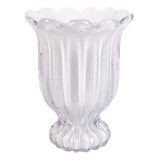 Vaso De Vidro Murano Branco Leitoso