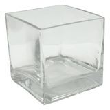 Vaso De Vidro Quadrado 8cm X 8cm Cachepot Castiçal