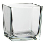 Vaso De Vidro Quadrado Transparente 10x10