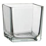 Vaso De Vidro Quadrado Transparente 12x12