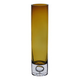 Vaso Decorativo Enfeite Casa Tubo Home co Vidro 25x6cm Verde