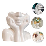 Vaso Decorativo Face Rosto Humano Escultura Luxo Sala Luxo